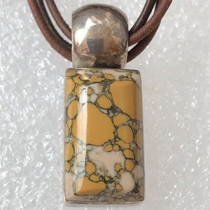 Yellow Jasper? Sterling silver pendant necklace